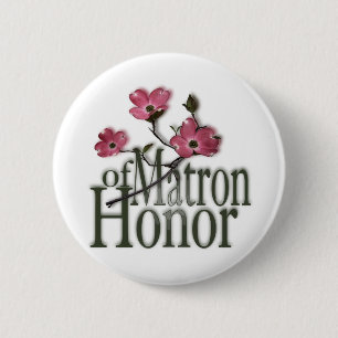 Badge Rond 5 Cm Dogwood/ Matron d'honneur