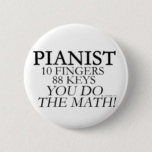 Badge Rond 5 Cm Doigts du pianiste 10 88 clés