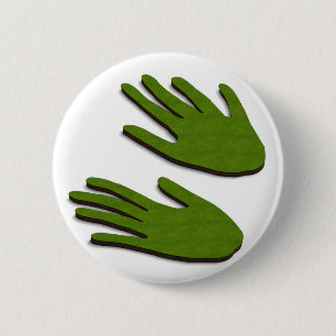 Badge Rond 5 Cm doigts verts