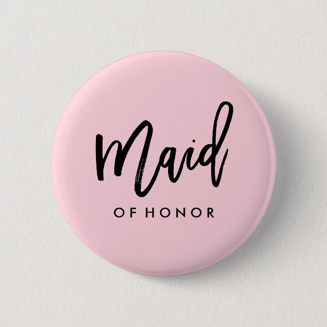 Badge Rond 5 Cm Domestique de partie d'honneur nuptiale moderne (Devant)