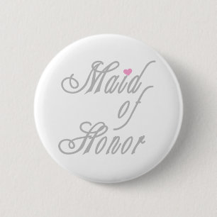 Badge Rond 5 Cm Domestique des gris chics d'honneur