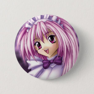 Badge Rond 5 Cm Domestique mignonne de fille d'Anime