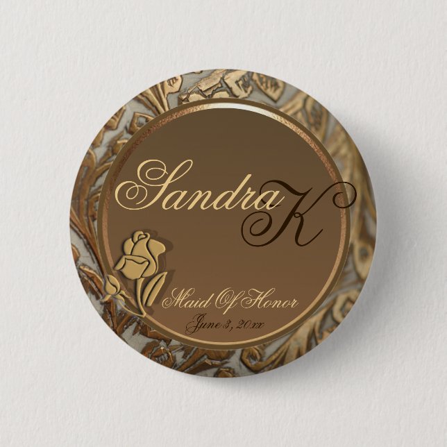 Badge Rond 5 Cm Domestique personnalisable de bouton élégant de (Devant)