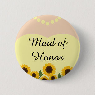Badge Rond 5 Cm Domestique rustique des tournesols d'honneur