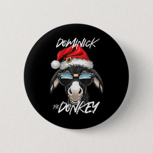 Badge Rond 5 Cm Dominick L'âne Drôle Noël Italien Christ