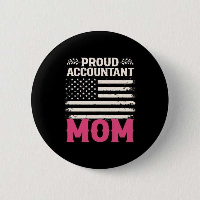 Badge Rond 5 Cm Don comptable | Fière maman comptable (Devant)