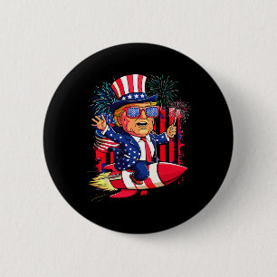 Badge Rond 5 Cm Donald Trump 2025 heureux 4 juillet Trump américai