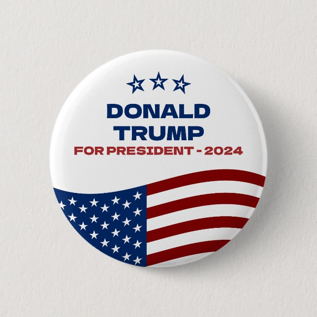 Badge Rond 5 Cm Donald Trump à la présidence 2024 (Devant)