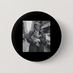 Badge Rond 5 Cm Donald Trump Et Chat À Nyc