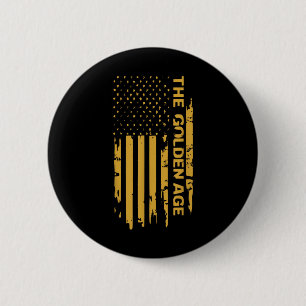 Badge Rond 5 Cm Donald Trump L'Âge D'Or De L'Amérique Commence Bie