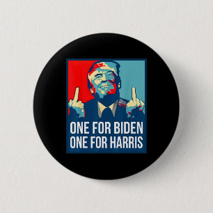 Badge Rond 5 Cm Donald Trump Middle Finger Biden Harris America Re