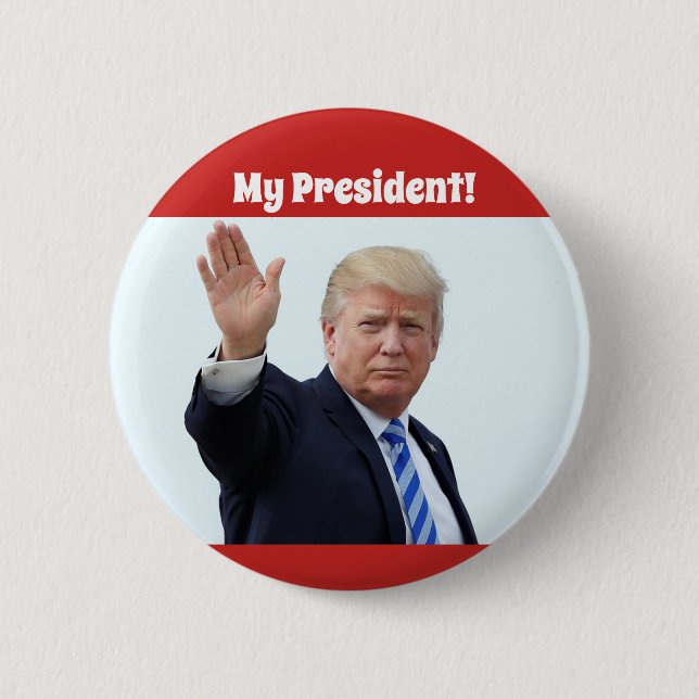 Badge Rond 5 Cm Donald Trump "MON PRÉSIDENT" bouton (Devant)