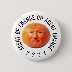 Badge Rond 5 Cm Donald Trump Orange