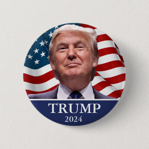 Badge Rond 5 Cm Donald Trump Photo Président 2024 Pinback