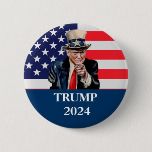 Badge Rond 5 Cm Donald Trump Photo - Président - assez dit Pinba
