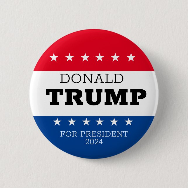 Badge Rond 5 Cm Donald Trump pour le président 2024 (Devant)