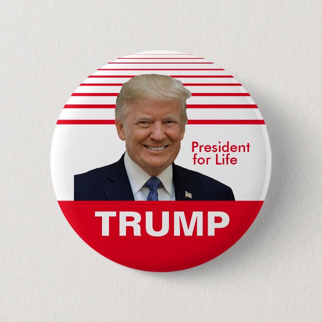 Badge Rond 5 Cm Donald Trump Président pour la vie (Devant)
