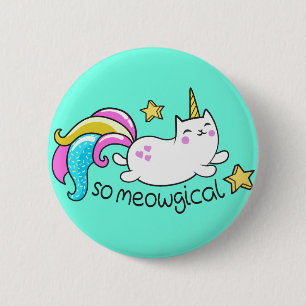 Badge Rond 5 Cm Donc la parties scintillant de chatte de l'Unicorn