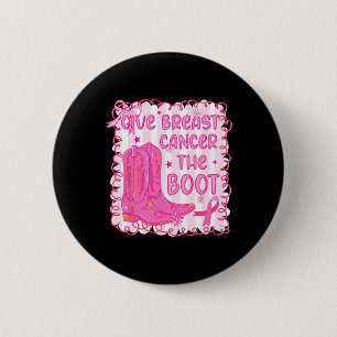 Badge Rond 5 Cm Donner Le Cancer Du Sein L'Initiale Cowgirl Cancer