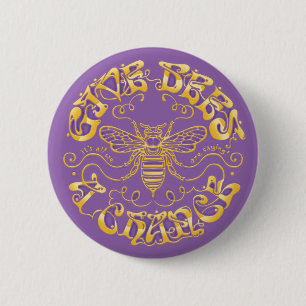 Badge Rond 5 Cm Donner une chance aux abeilles