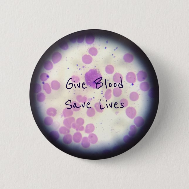 Badge Rond 5 Cm Donnez le bouton des vies d'économies de sang (Devant)