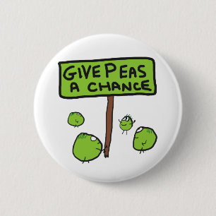 Badge Rond 5 Cm Donnez une chance aux pois