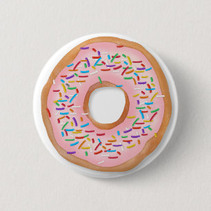 Badge Rond 5 Cm Donut Pink Frosting Sprinkles Cute  