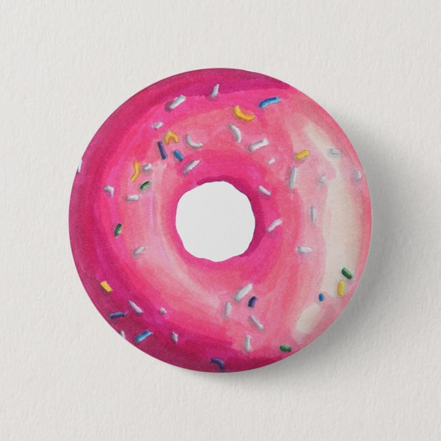 Badge Rond 5 Cm Donut With Pink Frosting And Sprinkles (Devant)