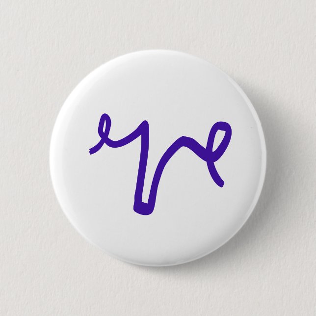 Badge Rond 5 Cm Doodle d'utérus mauve (Devant)