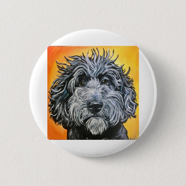 Badge Rond 5 Cm Doodle noir (Devant)
