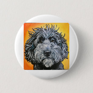 Badge Rond 5 Cm Doodle noir