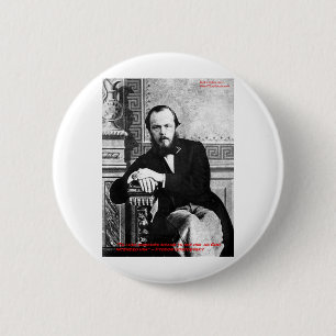 Badge Rond 5 Cm Dostoïevski "Dieu prévu" Citation d'amour Cadeaux 