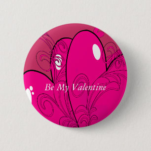 Badge Rond 5 Cm Double coeur