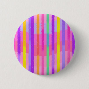 Badge Rond 5 Cm Douces Rayures Arc-en-ciel Pastel
