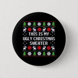 Badge Rond 5 Cm Douleur de Noël moche