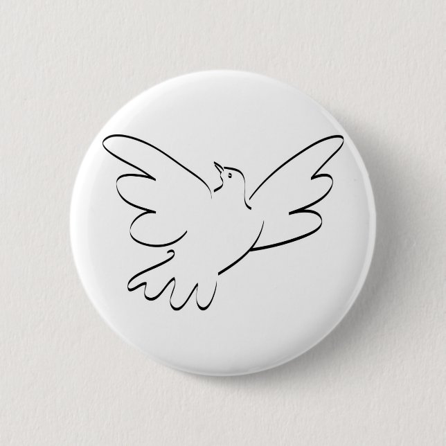 Badge Rond 5 Cm Dove avec ailes étirées (Devant)