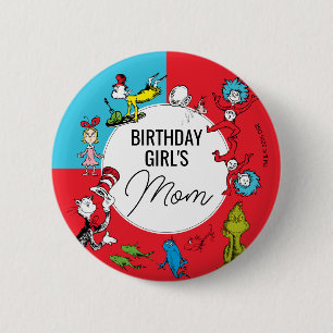 Badge Rond 5 Cm Dr. Seuss - Personnages Anniversaire Enfants