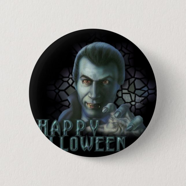 Badge Rond 5 Cm Dracula Halloween (Devant)