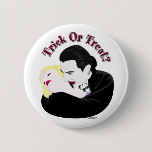 Badge Rond 5 Cm Dracula, Trick Ou Treat ?