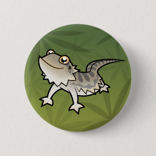 Badge Rond 5 Cm Dragon barbu de dessin animé / Dragon de Rankin