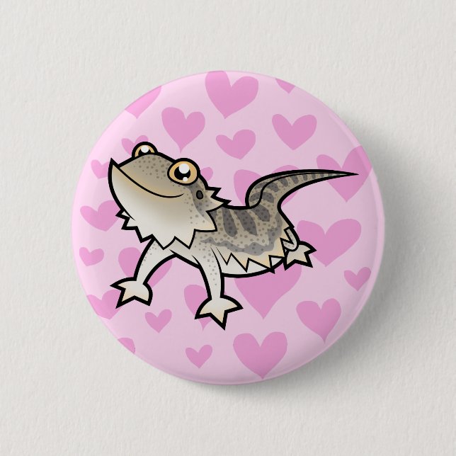Badge Rond 5 Cm Dragon barbu / Dragon de Rankin Amour (Devant)