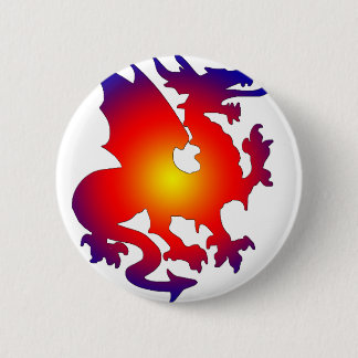 Badge Rond 5 Cm dragon bleu rouge