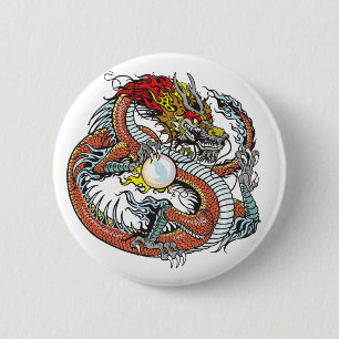 Badge Rond 5 Cm dragon chinois