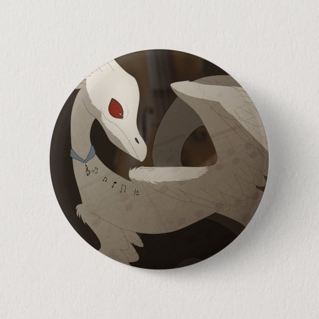 Badge Rond 5 Cm Dragon de musique classique (Devant)