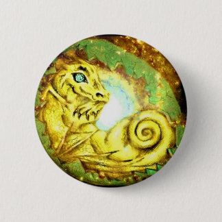 Badge Rond 5 Cm Dragon d'étoile d'or