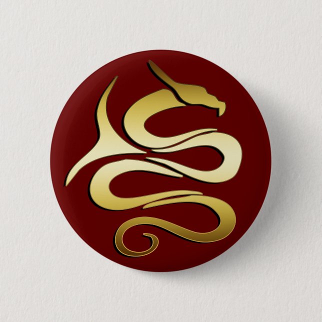 BADGE ROND 5 CM DRAGON D'OR (Devant)