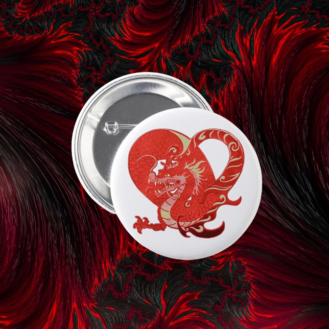 Badge Rond 5 Cm Dragon Heart Valentine (Dragon Heart Valentine Button)