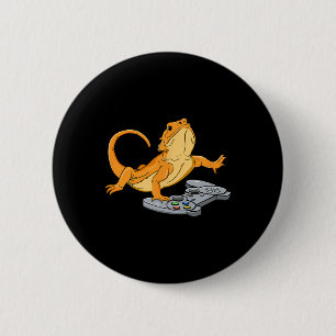 Badge Rond 5 Cm Dragon Lizard Gamer jeu vidéo Gecko