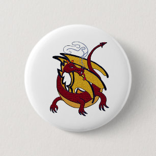 Badge Rond 5 Cm Dragon rouge