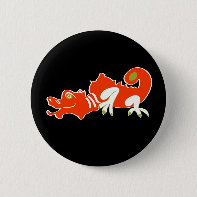 Badge Rond 5 Cm Dragon rouge (Devant)